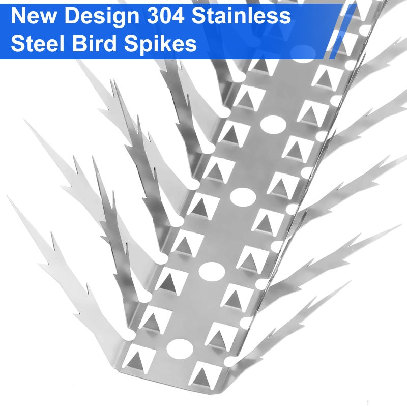Quunoot Bird Spikes  10 FT Stainless Steel Bird Deterrent Spikes  Pigeon Spikes for Outside to Keep Birds Squirrel Raccoon Cat Away  for Garden Fence Roof Window Sill and Wall(10 Pack) - Image 2